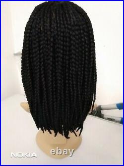 Black Bob box short Braided Wig, with Lace part, available in most colours