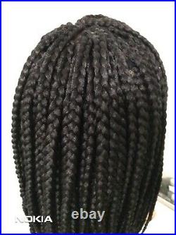 Black Bob box short Braided Wig, with Lace part, available in most colours