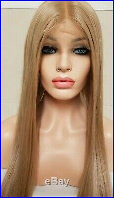 Blonde Rose Gold Human Hair Wig Transparent Lace Front