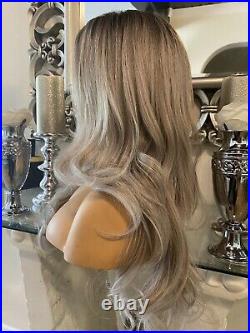 Blonde human hair Lace Front wig Balayage Wig Ombré Wig Blonde Grey Wig