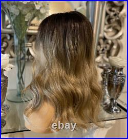 Blonde human hair Lace Front wig, Ombre Blonde Wig, lace front Centre Part