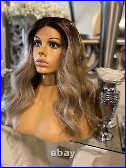 Blonde human hair Lace Front wig, Ombre Blonde Wig, lace front Centre Part