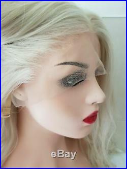 Blonde human hair wig real hair clear lace front white light blonde transparent