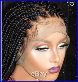 Box Braids Wig, Braided Lace Front Wig, Goddess Braids Wig, With Babyhair, Beads