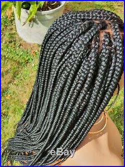 Box Braids Wig, Braided Lace Front Wig, Goddess Braids Wig, With Babyhair, Beads