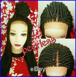 Box Braids Wig(closure)without baby hair 28inches. Color 1