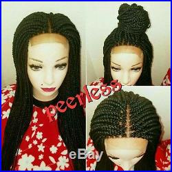 Box Braids Wig(closure)without baby hair 28inches. Color 1