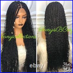Braided WigBoho box braids Wig. Lace Frontal curly box braids wig. Location USA