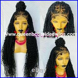 Braided Wig Beautiful Goddess cornrow. Lace front wig, curly braids Cornrow wig
