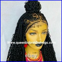 Braided Wig Beautiful Goddess cornrow. Lace front wig, curly braids Cornrow wig