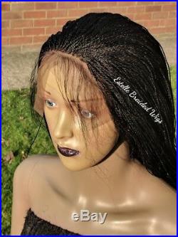 Braided Wig, Full Frontal Lace Wig With Baby Hair, Micro Twists, Full Density