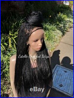 Braided Wig, Full Frontal Lace Wig With Baby Hair, Micro Twists, Full Density