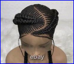Braided wig beautiful handmade cornrow feedin braid wig. Full lace braided wig
