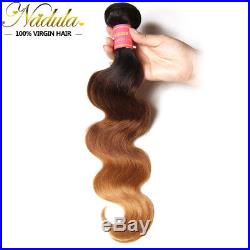 Brazilian Body Wave Virgin Hair 1/3 Bundles Nadula Ombre 3 Tone Human Hair Weave
