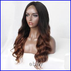 Brazilian Human Hair Lace Front Wig #1b/#30 Ombre Virgin Full Lace Wig Body Wave