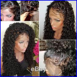 Brazilian Human Hair Wig Deep Curly Wavy Full Lace Wigs Baby Hair Pre Plucked 1B