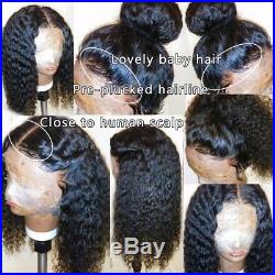 Brazilian Human Hair Wig Deep Curly Wavy Full Lace Wigs Baby Hair Pre Plucked 1B