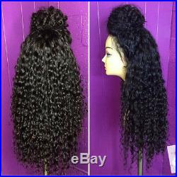 Brazilian Long Curly Virgin Human Hair Wigs Pre Plucked Full Lace Front Wigs