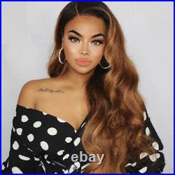 Brazilian Virgin Full Lace Human Hair Wig Wavy Ombre Blonde Remy Lace Front Wigs