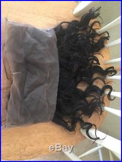 Brazilian Virgin Hair Silk Base 360 Lace Frontal 12 Inches Loose Curls