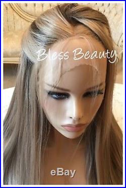 Brown Blonde Highlight Lace Front Wig. Human Hair Blend. New