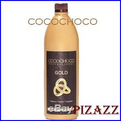 COCOCHOCO Gold keratin hair straightening treatment 33.8 oz /1000 ml 24k liquid