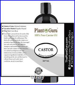 Castor Oil 16 oz. Cold Pressed 100% Pure For Eyelashes, Eyebrows, Hair Growth
