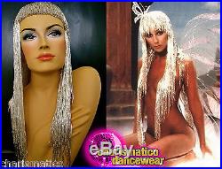Charismatico silver DRAG QUEEN Bead Gay Cabaret Fancy Cher Bead Wig