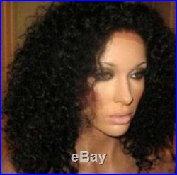 Charm Kinky Curly Indian Remy Human Hair Lace Front Wigs With Natural Hairline