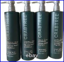 Crabtree & Evelyn Moisturize Renew 2 Shampoo, 2 Conditioner 15oz & 4 Brackets