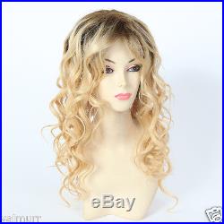 Custom Full Lace European Virgin 2 Tone #9/24 Curly Human Hair Wig 18