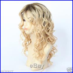 Custom Full Lace European Virgin 2 Tone #9/24 Curly Human Hair Wig 18