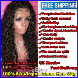 Deep Curly 360 Full Frontal Lace Wig Indian Human Hair Wigs Pre Plucked Hairline