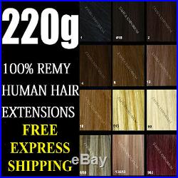Deluxe Thick Set Clip In Remy Human Hair Extensions Blonde Brown Black