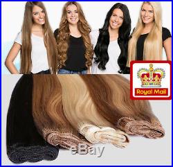 Double Weft Thick Clip In Real Remy Human Hair Extensions Full 70g-170G THICK