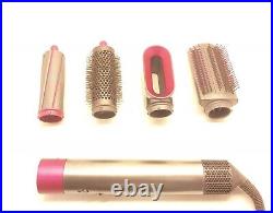 Dyson HS01 Airwrap Hair Styler Nickel/Fuschia with 4 Accessories IL/RT6-1