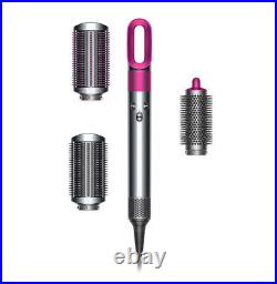 Dyson HS01 Airwrap Hair Styler Nickel/Fuschia with 4 Accessories IL/RT6-1