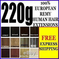 Extra Thick Full Head Clip In 100% Remy Human Hair Extensions Brown Blonde Black