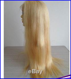 Full Lace Wig Lace Wigs 100% Real Indian Remy Human Hair Silky Straight Blonde