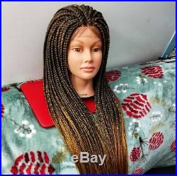 Fully Hand Braided (Box Braids) Lace Front Wig Color 1b/27 Ombre