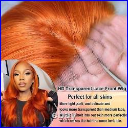 Ginger Orange 13×4 Body Wave Lace Front Wig Pre Plucked Colored Human Hair Wigs