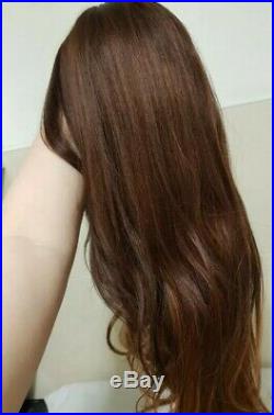 Glamour, Brown Black Human Hair Wig, Real Hair, Human Hair Blend, lace front
