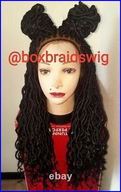 Goddess Faux Locs Frontal Wig With Baby Hair Color 1b(20inch)