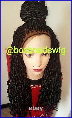 Goddess Faux Locs Frontal Wig With Baby Hair Color 1b(20inch)