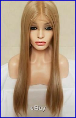 Golden Blonde Rose Gold Clear Transparent Front Lace Human Hair Wig