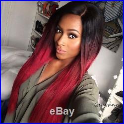 Grade 8A Lace Front Wig Brazilian Human Hair Ombre Full Lace Wigs Silky Straight