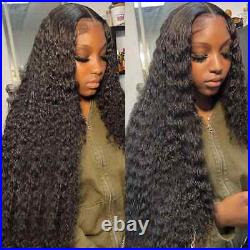 HD 13X6 Transparent Deep Wave Lace Frontal Wig Water Curly 13X4 Lace Human Wigs