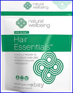 Hair Essentials Natural Hair Growth Supplement for Women and Men 270 Veg Caps