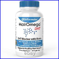 Hair Growth DrFormulas HairOmega DHT Blocker Supplement, Loss Pills Women &