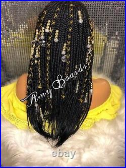 Hand braided lace front wig